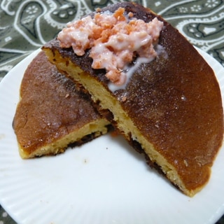 大豆粉パンケーキ、鮭マヨのせ